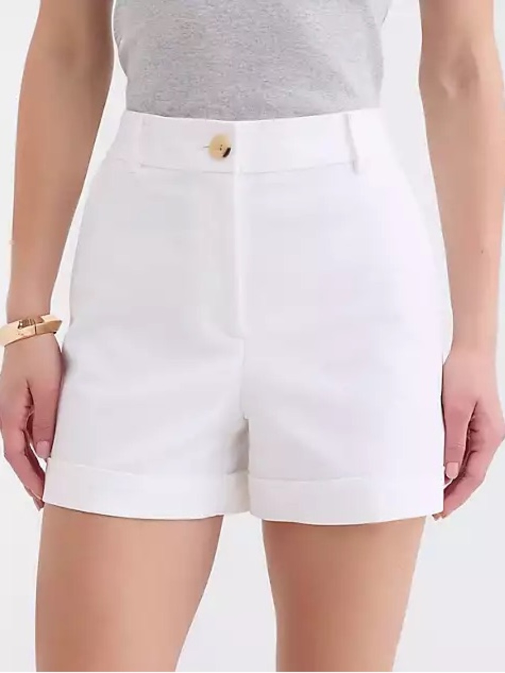 LOFT Cotton Blend Cuffed High-Rise Shorts -SZ 8